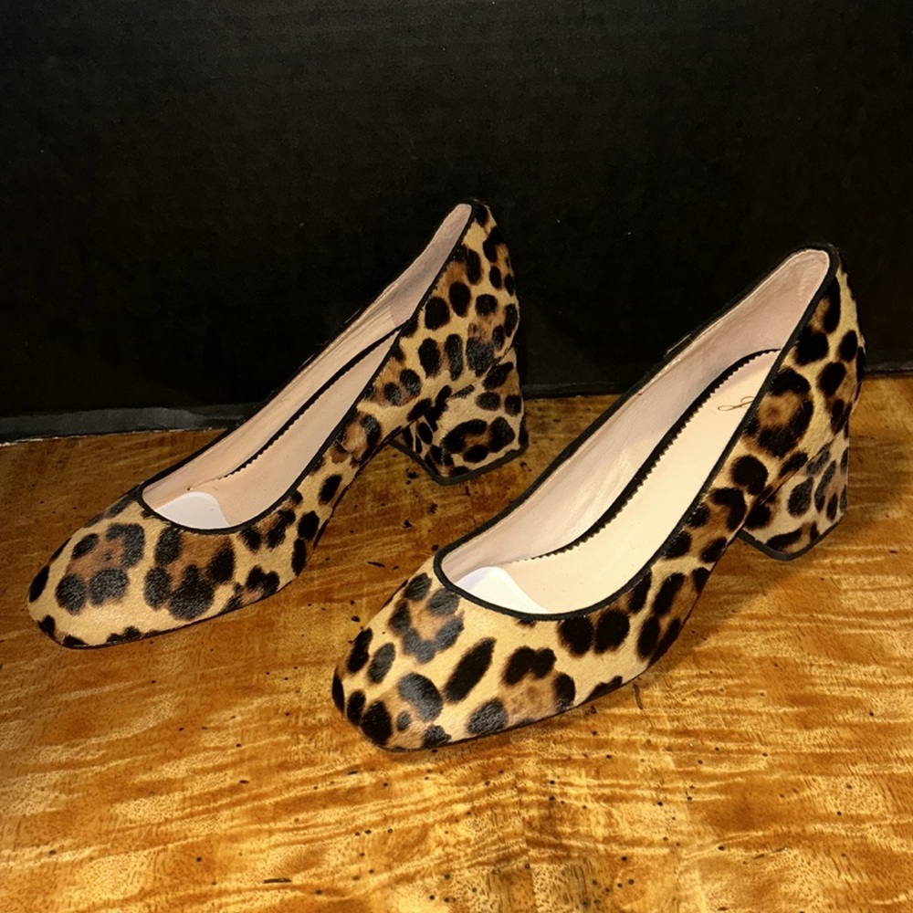 J. Crew Brown and Black Heels Sophisticated Cheetah  Pumps, Size 7, New - Picture 2 of 6
